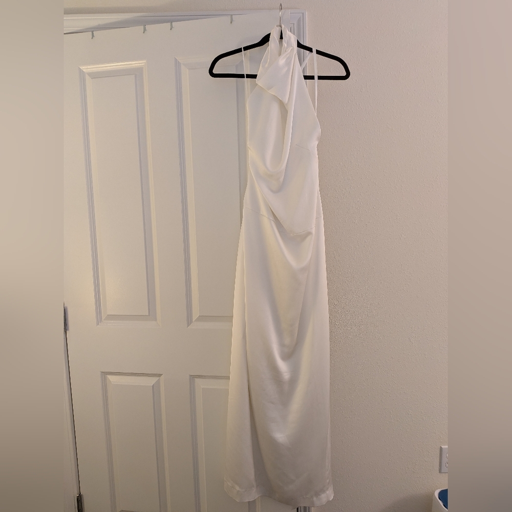 BHLDN Ivory Satin Halter Dress - Picture 3 of 4